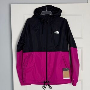 The North Face Black and fuchsia pink Antora Rain Hoodie